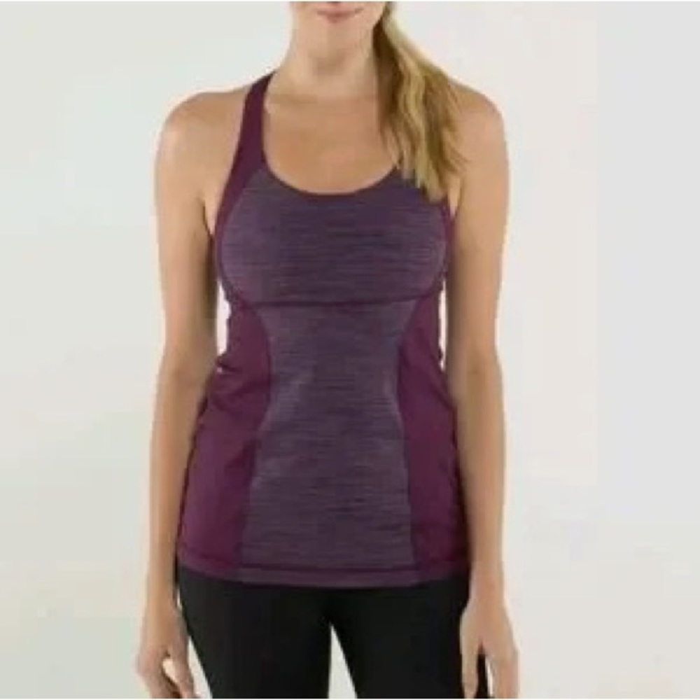 Lululemon Energy Tank Cross Back Wee Are From Space September Plum - Size 6